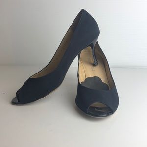 Black peep toe heels